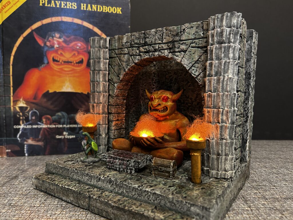 PHB Diorama trampier homage with sconces and treasure - playable