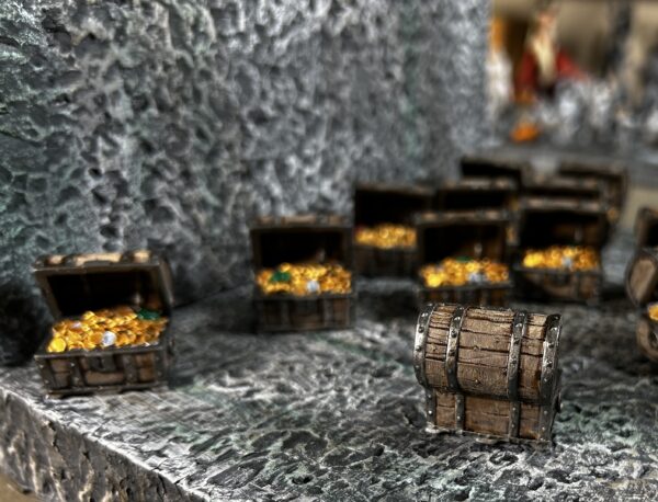 open treasure chest miniature painted quite well