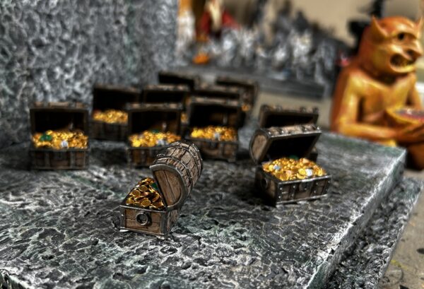 open treasure chest miniature painted quite well