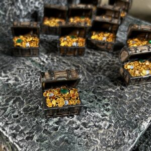 open treasure chest miniature painted quite well