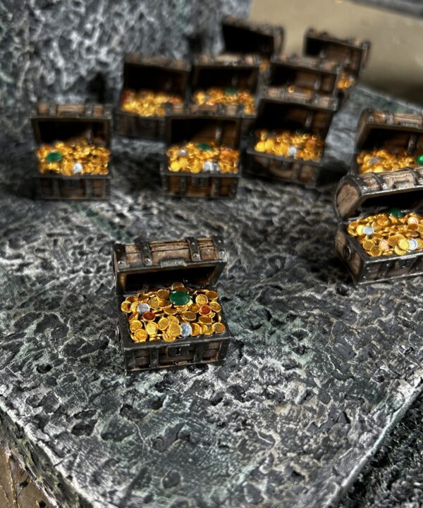 open treasure chest miniature painted quite well