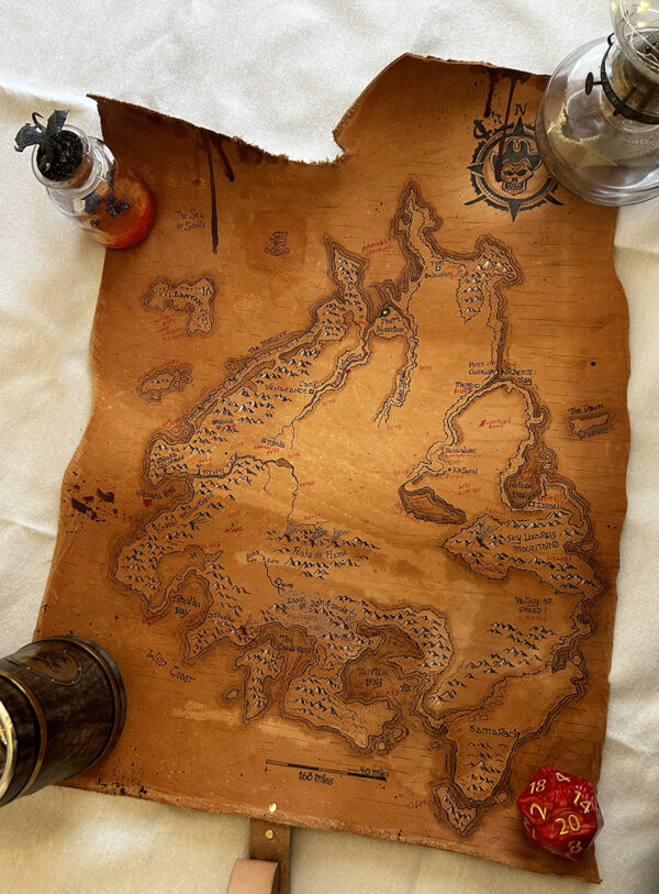 Map of Chult - hand made leather player's map of Chult