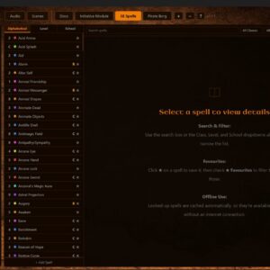 5E D&D Spell module addition to screen control display software